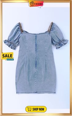 Sky Blue Buttoned Denim Bodycon Mini Dress Medium Wash Denim Bodycon Dress, Medium Wash Bodycon Denim Dress, Spring Bodycon Medium Wash Denim Dress, Spring Medium Wash Bodycon Denim Dress, Bodycon Mini Dress, Sky Blue, Blue Sky, On Sale, Mini Dress