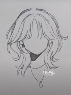 a drawing of a girl with long hair