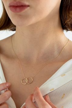 14k Solid Gold Women Link Pendant Necklace, 2023 style😍 Dainty Circle Yellow Gold Jewelry, Dainty Yellow Gold Circular Jewelry, 14k Gold Jewelry With Delicate Circle Chain, 14k White Gold Circular Jewelry, Dainty 14k Stamped Jewelry, Classic 14k Gold Open Circle Jewelry, Elegant Circle Clavicle Chain Jewelry, Timeless Simple Rose Gold Jewelry, Fine Jewelry In 14k Gold Circle Shape