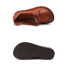 Vintage Leather Round Toe Flat Soft Women Shoes 2019 May New Summer Leather Shoes With Round Toe, Casual Brown Leather Shoes With Buckle Closure, Casual Leather Shoes With Buckle Closure, Casual Slip-on Sandals For Fall, Casual Ankle-high Sandals For Fall, Casual Leather Shoes With Buckle Closure For Fall, Casual Open Toe Flats For Fall, Casual Flats With Buckle Closure For Fall, Casual Open Toe Leather Shoes