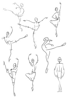 a line drawing of people doing different poses