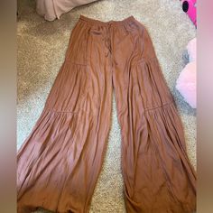 Vici Cider Colored Pants. Never Worn, Perfect Condition, Again I Couldn’t Pull Them Off So I’m Letting Them Go Sadly Brown Cotton Vacation Pants, Brown Cotton Pants For Vacation, Brown Full Length Wide Leg Loungewear Pants, Brown Full Length Wide Leg Pants For Loungewear, Brown Wide Leg Bottoms With Relaxed Fit, Spring Brown Relaxed Fit Wide Leg Pants, Brown Relaxed Fit Bottoms For Vacation, Brown Full Length Bottoms With Elastic Waistband, Brown Wide Leg Pants For Beach In Spring