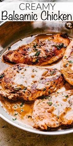 some chicken is cooking in a pan on the table