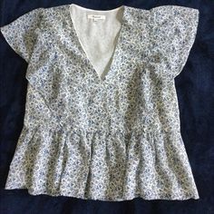 Madewell Floral Wrap Top. Never Worn. Perfect Condition! Floral Wrap Top, Floral Wraps, Wrap Top, White Silver, Color White