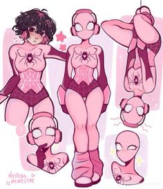 Uhh omg y is this art so good? UHHHH GIMMIE!! Cute Art Base, Face Ideas Drawing, Pink Haired Characters, Cute Art Bases, Spidersona Oc, Sus Art, Cartoon Body, Spiderman Drawing, Spiderman Art Sketch