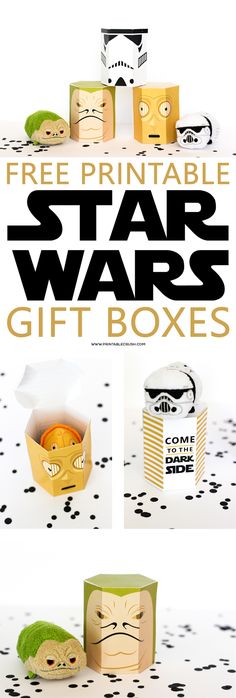 free printable star wars gift boxes for kids to make with their own paper toys