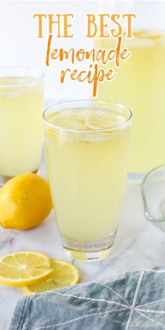 the best homemade lemonade recipe is made with fresh squeezed lemons, and it's ready to be eaten