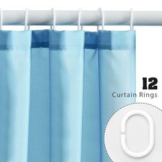 solid blue shower curtain Blue Shower Curtains, Curtain Rings, Blue Bathroom