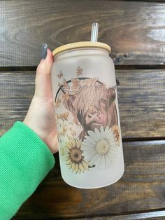 Libbey Can Glass- Highland Cow Sunflowers & Butterflies Libbey Glasses, Cup Ideas, Tumbler Cups Diy, Cute Cups, Highland Cow, Tumbler Cups, Stylish Design, Birthday Ideas, Gift Guide