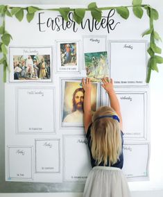 This Easter Week tradition is now available in Spanish. Click here to view the post details and get the download in Spanish. As we enter the weeks leading up to the commencement of Holy Week and th Easter Jesus Activities, Easter Timeline For Kids, Diy Easter Decorations Christian, Easter Week Timeline, Holy Week Activities For Kids, Easter Week Activities, Holy Week Poster, Easter Creche, Holy Week For Kids