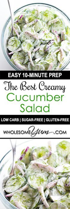 the best creamy cucumber salad recipe