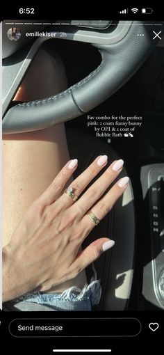 Emilie Kiser, Almond Nails Pink, Bunny Nails, French Tip Nail Designs, Funny Bunny, Wedding Nails For Bride, Glam Nails, Hair Skin Nails