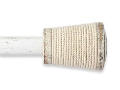 an old white pipe with rope wrapped around it on a white background stock photo - premium royalty