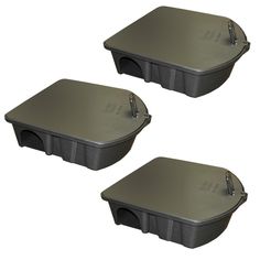 two black plastic trays sitting side by side on top of each other, one with an opening for the lid