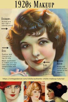 1920’s Makeup, 1920 Makeup, 1920s Makeup Tutorial, Gatsby Makeup, Flapper Makeup, 20s Makeup, Make Up Guide, Maquillage Goth