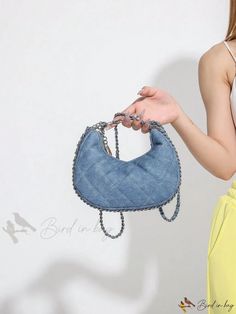 Bird in Bag - Womens Chain Strap Shoulder Bag Trendy Blue Bag With Chain Detail, Blue Clutch Bag With Chain Strap, Blue Clutch Shoulder Bag With Chain Strap, Chic Blue Bag With Chain, Chic Blue Bag With Chain Detail, Chic Blue Chain Bag, Blue Shoulder Bag With Chain For Everyday Use, Trendy Blue Clutch Shoulder Bag, Blue Chain Shoulder Bag For Everyday Use