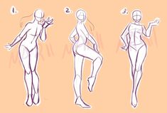 the female body is shown in three different poses