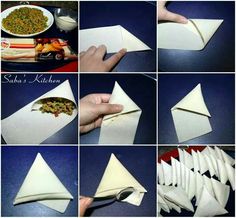 how to fold paper napkins in the shape of food