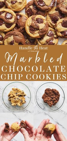 homemade marbled chocolate chip cookies are the perfect dessert for valentine's day or any special occasion