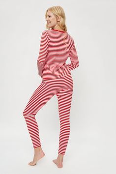 Red and White Stripe Henley Pyjama Set Women Nightwear, Pyjama Set, Red And White Stripes, Quick Delivery, Dorothy Perkins, Nightwear, Pajama Set, White Stripe, Two Piece Pant Set