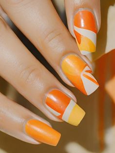 75+ Gorgeous Fall Red Nail Designs and Ideas | Sarah Scoop Neon Orange Nails, Orange Nail Art, Neon Yellow Nails, Orange Nail Designs, Yellow Nail Art, Yellow Nails Design, Orange Nail Polish