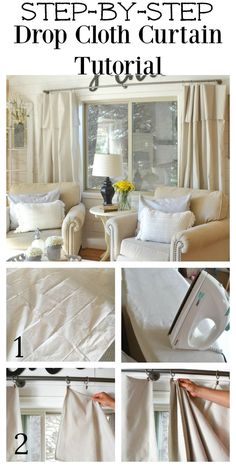 how to tie curtains in the living room with step - by - step instructions and pictures