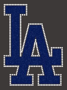 the los angeles dodgers logo is made out of small white dots on a black background