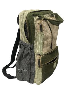 Our super sturdy hemp backpacks are designed for men and women, and have many compartments to store all your large and small bits and pieces. Featuring quality cotton lining and padding, our hemp backpacks have adjustable shoulder straps and will last you many years. Features:- *Ethically crafted in Nepal *100% Nepali grown hemp *Fully lined with woven cotton lining *Featuring a zip at the top to cover  * laptop sleeve and side pouches on each side *Loads of compartments; multi zip pockets and two side pouches. *Adjustable shoulder straps *Measuring approx Length 44cm x W: 36cm x D: 11 cm *Feedback: If for any reason you are not satisfied with your purchase please contact me before leaving negative or neutral feedback - I will do my best to rectify the situation. Thanks  Achi Australia Casual Hiking Bag With Multiple Pockets, Rectangular Backpack With Pockets For Hiking, Rectangular Hiking Backpack With Pockets, Green Cotton Rectangular Backpack, Green Rectangular Cotton Backpack, Rectangular Cotton Backpack For Outdoor, Casual Green Backpack With Multiple Pockets, Eco-friendly Green Backpack For Daily Use, Eco-friendly Green Backpack