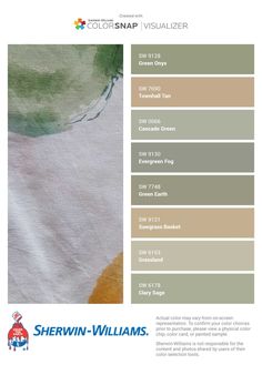 the color scheme for sherylin williams's new paint palettes is shown