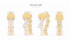 an anime character's hair and body measurements