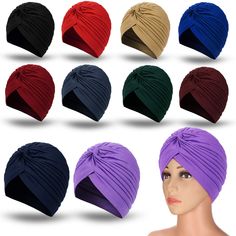 PRICES MAY VARY. Soft material: these multi-colored stretchy turbans are made of quality fabric, lightweight and breathable, no fading and no balling-up, comfortable and easy to wear; The headwraps are high elastic, one size fits most women, and will not make your head feel tight Chic and charming turban set: the beautiful and classical color combination is charming, 10 colors are provided for your choice, suitable for lady who pursues the trend; The colorful turbans can match most clothes and w Nigerian Hair, Sleep Hat, Hair Turban, African Head Wraps, African Print Fashion Dresses, African Print Fashion, Clean Face, Pretty Design, Chic Accessories