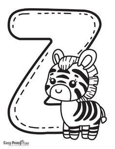 the letter z is for zebra coloring page