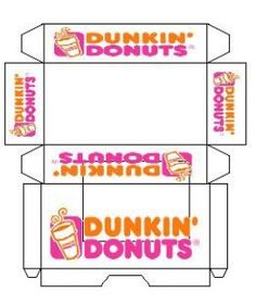 the packaging for dunkin'donuts is shown in three different colors and sizes