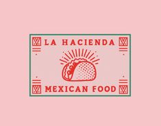 a mexican food label on a pink background