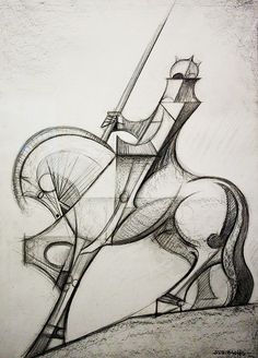 Gaudi Art, Antonio Gaudí, Antoni Gaudi, Horse Sculpture, Horse Art, A Drawing, A Horse, Geometric Art, 그림 그리기