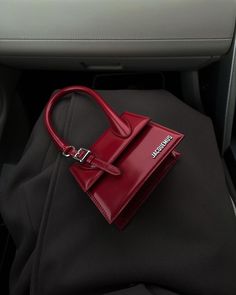 Cherry Red Color Aesthetic, Prada Cherry Bag, Burgundy Designer Bag, Cherry Red Purse, Red Luxury Bag, Cherry Red Bag, Red Purse Aesthetic, Designer Bag Aesthetic, Cherry Buckle