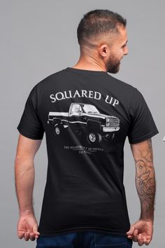 Men's T Shirt Chevy Silverado Fan 1986 Chevy Silverado Old - Etsy 1987 Chevy Silverado, Old School Chevy, Square Body, Chevy Truck, Black And White Design, Vintage Vibe, Chevy Silverado, Chevy Trucks, Body Style