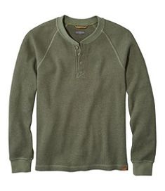 #LLBean: Men's Signature Waffle Henley Casual Waffle Knit Henley For Fall, Casual Winter Tops With Henley Neckline, Casual Henley Neckline Winter Top, Casual Winter Waffle Knit Henley, Casual Winter Waffle-knit Henley, Solid Long Sleeve Waffle Knit Henley, Fall Waffle Knit Henley For Everyday Wear, Everyday Fall Waffle Knit Henley, Fall Everyday Waffle Knit Henley