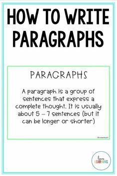 the text how to write paragraphs on a white background