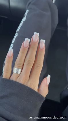 White Graduation Nails Square, Acrylic Nail White French Tip, Elegant Prom Nails French Tips, Simple Prom Nails Square, White Prom Nails Acrylic Short, Cute French Tip Nails Square, White French Tip Acrylic Nails Square, Prom Nails Simple Elegant, Off White French Nails