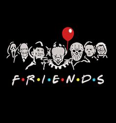 the logo for friends with clown faces and balloons on it's face, as if they