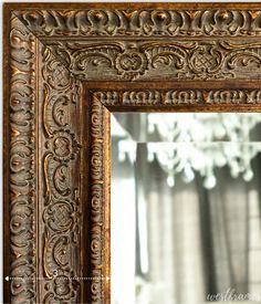 Parisienne Ornate Antique Gold Wood Framed Wall Mirror - West Frames Table Candles, Mirror Antique, Gold Framed Mirror, Gold Frame Wall, Framed Wall Mirror, Wood Wall Mirror, Shabby Chic Diy, Framed Mirror, Patina Finish