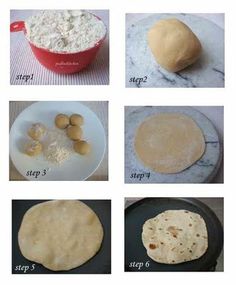 the steps to making bread are shown here