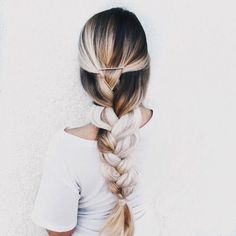 Ombre Highlights, A I, Braided Hairstyle, Boring Hair, Fishtail Braid, Ombré Hair, Long Blonde, Long Blonde Hair, Rainbow Hair