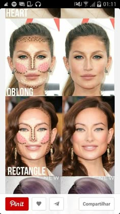 Square Face Makeup, Rectangle Face Shape, Contour Tricks, Oblong Face, Oblong Face Shape, Rectangle Face, Long Face Shapes, Face Shape Hairstyles, Square Face Shape