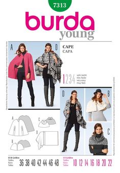 an image of a woman's jacket and pants sewing pattern for burda young