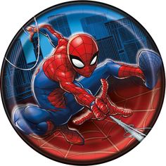 a plate with a spider man on it