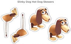 three cartoon dogs with different facial expressions and hairdryer attached to their ears, nose, mouth and tail