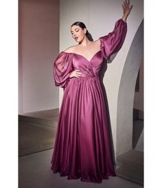 Cinderella Divine  Plus Size Rouge Chiffon Sweetheart Bridesmaid Goddess Gown Womens Plus Size Dresses For Wedding Guest, Bridesmaid Dresses Curvy, Plus Size Dresses To Wear To A Wedding, Curvy Bridesmaid Dresses, Bridesmaid Plus Size, Goblincore Outfits, Royal Au, Long Sleeve Chiffon Dress, Cinderella Divine