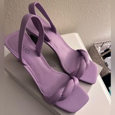 Abound Lilac/Lavender Mid Heels Perfect For Spring Never Worn Purple Low Heel Shoes For Spring, Trendy Purple Heels For Spring, Chic Lavender Open Toe Heels, Chic Purple Block Heel Heels, Trendy Purple Open Heel Heels, Purple Synthetic Ankle Strap Heels, Purple Synthetic Heels With Wrapped Heel, Purple Ankle Strap Heels In Synthetic Material, Trendy Purple Heels With Heel Strap